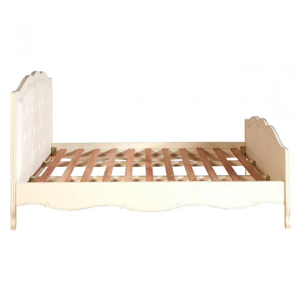 Charles White Super Kingsize Bed, Bayur Wood, White