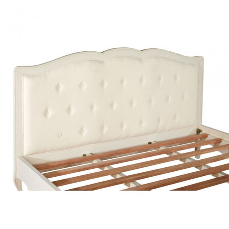Charles White Super Kingsize Bed, Bayur Wood, White