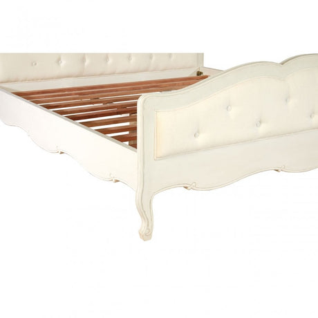 Charles White Super Kingsize Bed, Bayur Wood, White