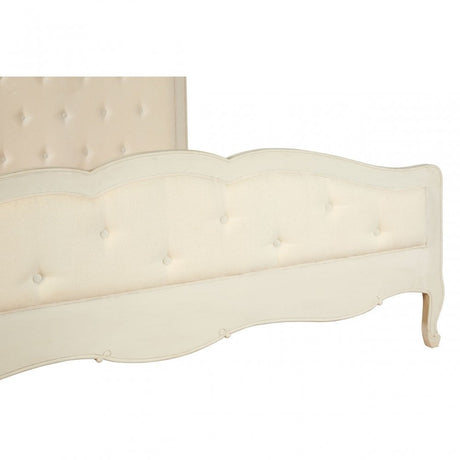 Charles White Super Kingsize Bed, Bayur Wood, White