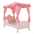 Kids Pink Princess Canopy Palace Bed with Curtains