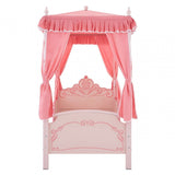 Kids Pink Princess Canopy Palace Bed with Curtains
