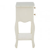 Charles 2 Drawer White Bedside Table, Bayur Wood, White