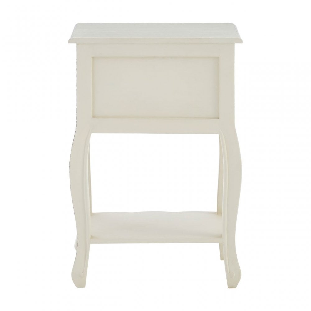 Charles 2 Drawer White Bedside Table, Bayur Wood, White