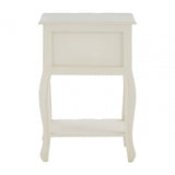 Charles 2 Drawer White Bedside Table, Bayur Wood, White