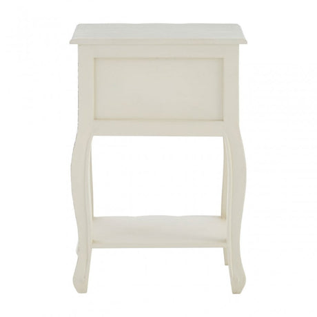 Charles 2 Drawer White Bedside Table, Bayur Wood, White