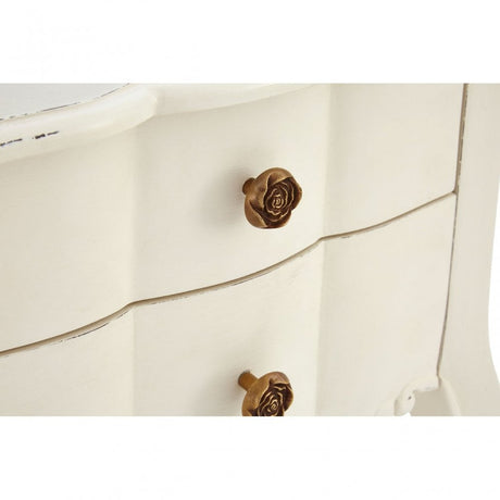 Charles 2 Drawer White Bedside Table, Bayur Wood, White