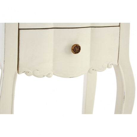 Charles 2 Drawer White Bedside Table, Bayur Wood, White