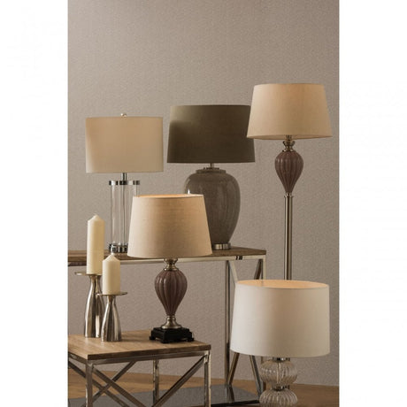 Chiswick Lamp Table, Oak Wood, Stainless Steel