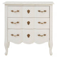 Charles 3 Drawer White Chest, Bayur Wood, White