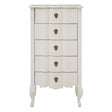 Charles 5 Drawer White Chest, Bayur Wood, White