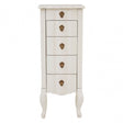 Charles 5 Drawer Small Chest White, Bayur Wood, White