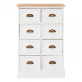 Austin 8 Drawers Chest, Wood, Paulownia Wood, Iron, White