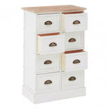 Austin 8 Drawers Chest, Wood, Paulownia Wood, Iron, White