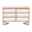 Tuskin 6 Drawer Chest, Beechwood, Mirrored Glass