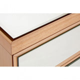 Tuskin 6 Drawer Chest, Beechwood, Mirrored Glass