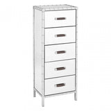 Rivet Chest, Mirrored Glass, Stainless Steel