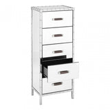 Rivet Chest, Mirrored Glass, Stainless Steel