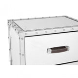 Rivet Chest, Mirrored Glass, Stainless Steel