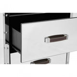 Rivet Chest, Mirrored Glass, Stainless Steel