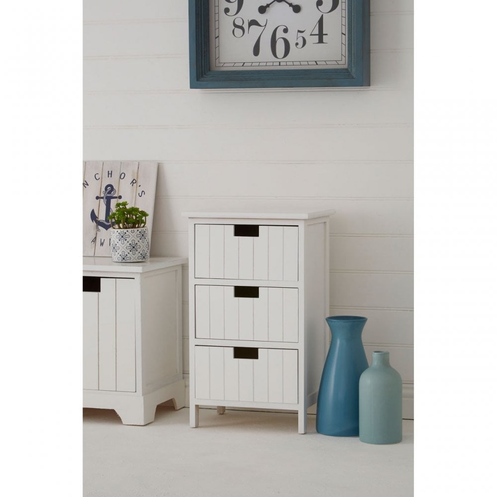 New England Drawer Chest, Wood, Paulownia Wood, White