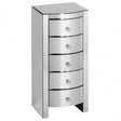 Verona Curved Tall Boy Drawers, Wood, Mirrored Glass