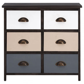 Urban Loft Drawer Chest, Paulownia Wood, Multi-Coloured