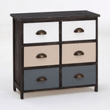 Urban Loft Drawer Chest, Paulownia Wood, Multi-Coloured