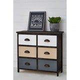 Urban Loft Drawer Chest, Paulownia Wood, Multi-Coloured