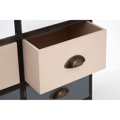 Urban Loft Drawer Chest, Paulownia Wood, Multi-Coloured