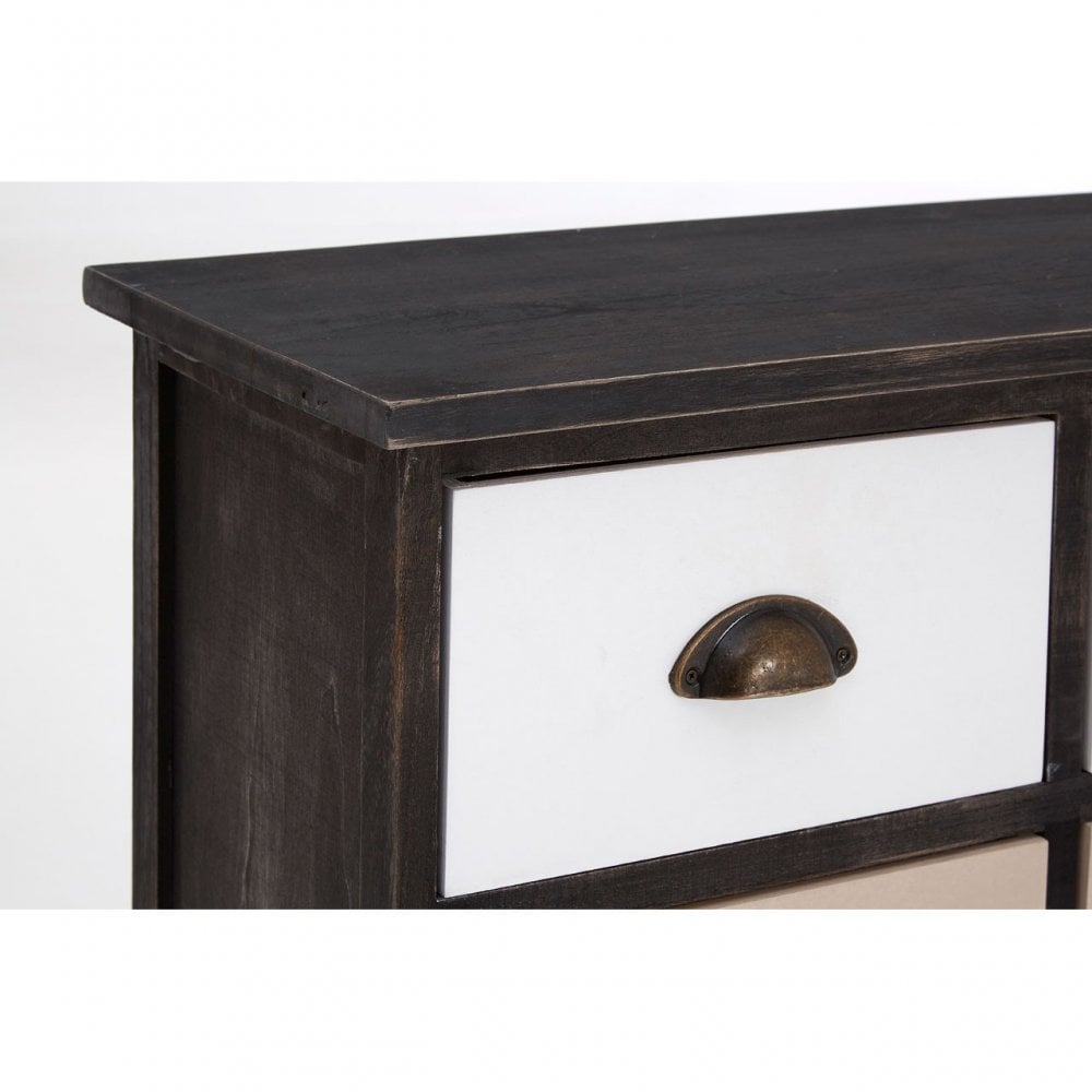 Urban Loft Drawer Chest, Paulownia Wood, Multi-Coloured