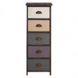Urban Loft Drawer Chest, Paulownia Wood, Multi-Coloured
