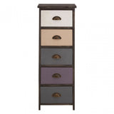 Urban Loft Drawer Chest, Paulownia Wood, Multi-Coloured
