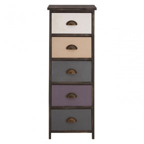 Urban Loft Drawer Chest, Paulownia Wood, Multi-Coloured