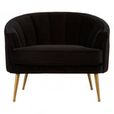 Jimmi Black Velvet Chair, Black