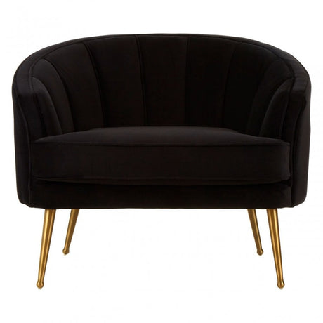 Jimmi Black Velvet Chair, Black
