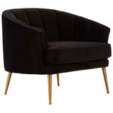 Jimmi Black Velvet Chair, Black
