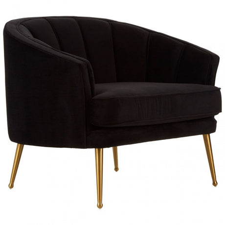 Jimmi Black Velvet Chair, Black