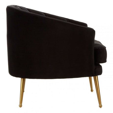 Jimmi Black Velvet Chair, Black