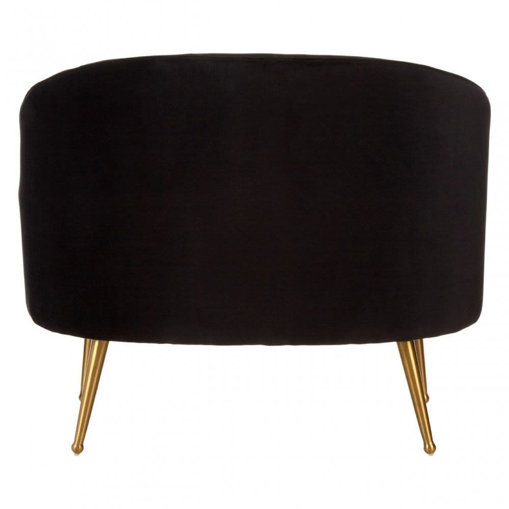Jimmi Black Velvet Chair, Black