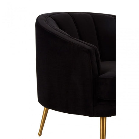 Jimmi Black Velvet Chair, Black