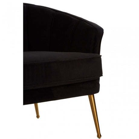 Jimmi Black Velvet Chair, Black