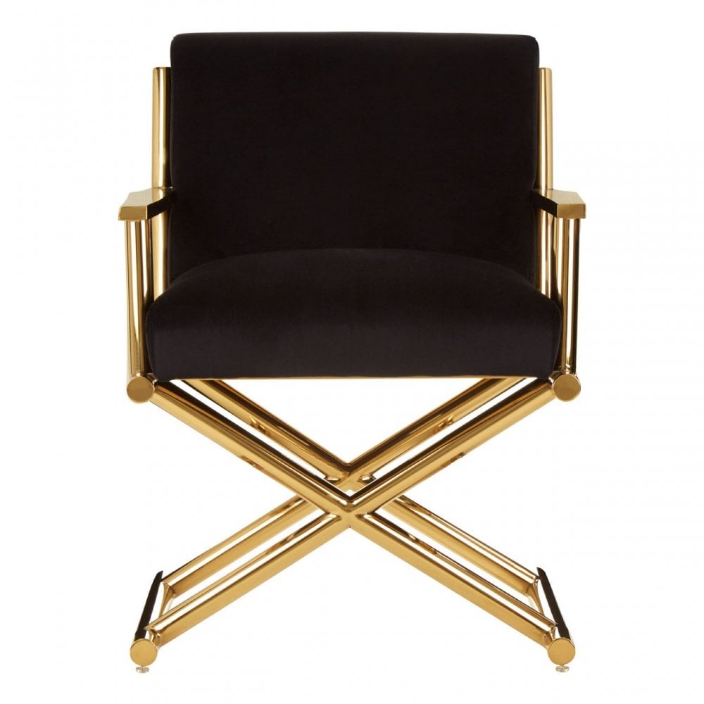 Jimmi Black Velvet Chair, Black
