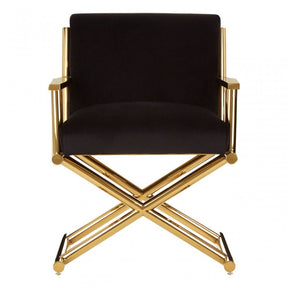 Jimmi Black Velvet Chair, Black
