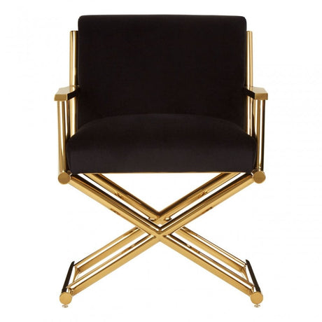 Jimmi Black Velvet Chair, Black