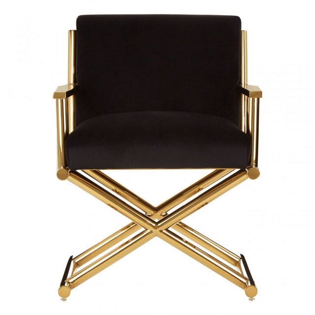 Jimmi Black Velvet Chair, Black