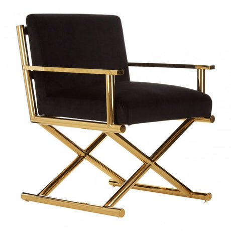 Jimmi Black Velvet Chair, Black