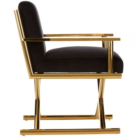 Jimmi Black Velvet Chair, Black