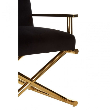 Jimmi Black Velvet Chair, Black