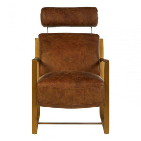 Maryn Rose Gold Lounge Chair, Brown